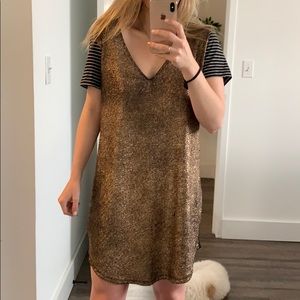LF brand gold T-shirt dress